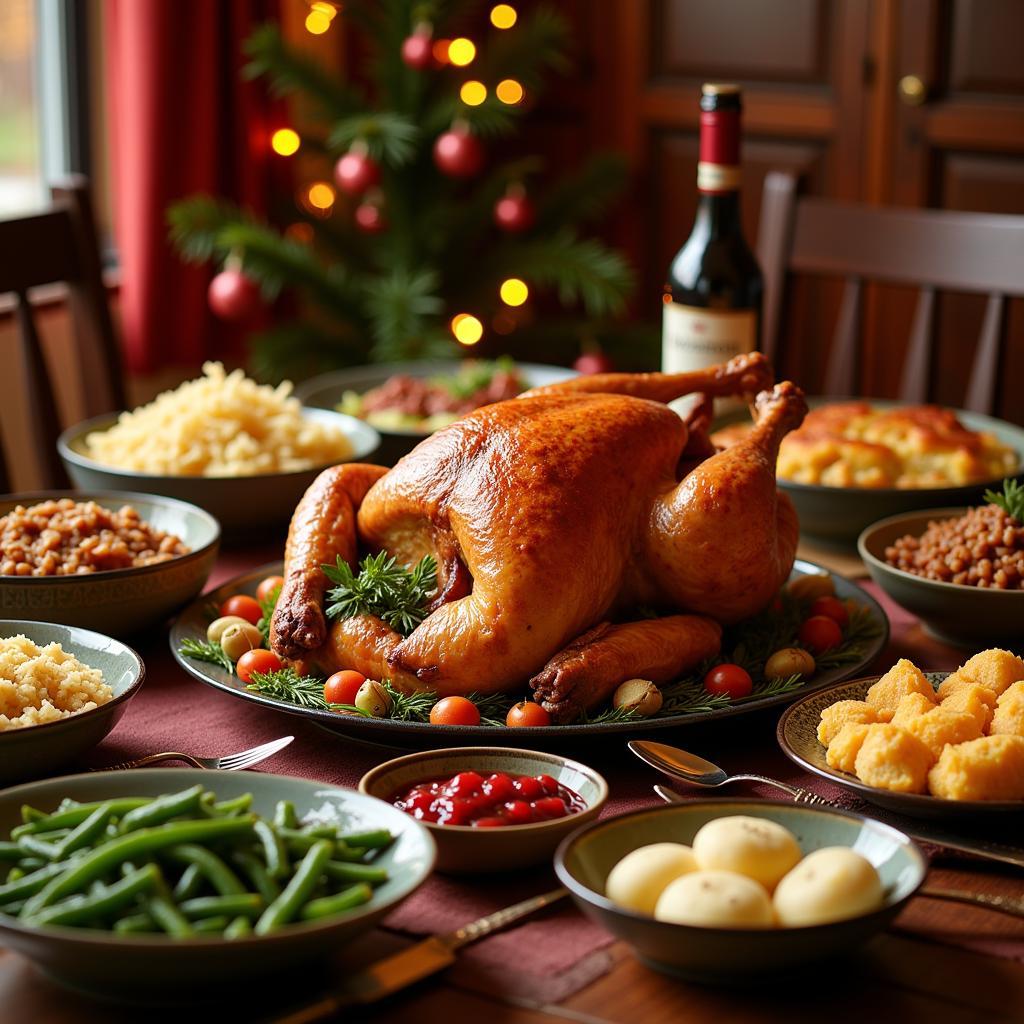 Thanksgiving spread featuring classic German dishes in Haubstadt