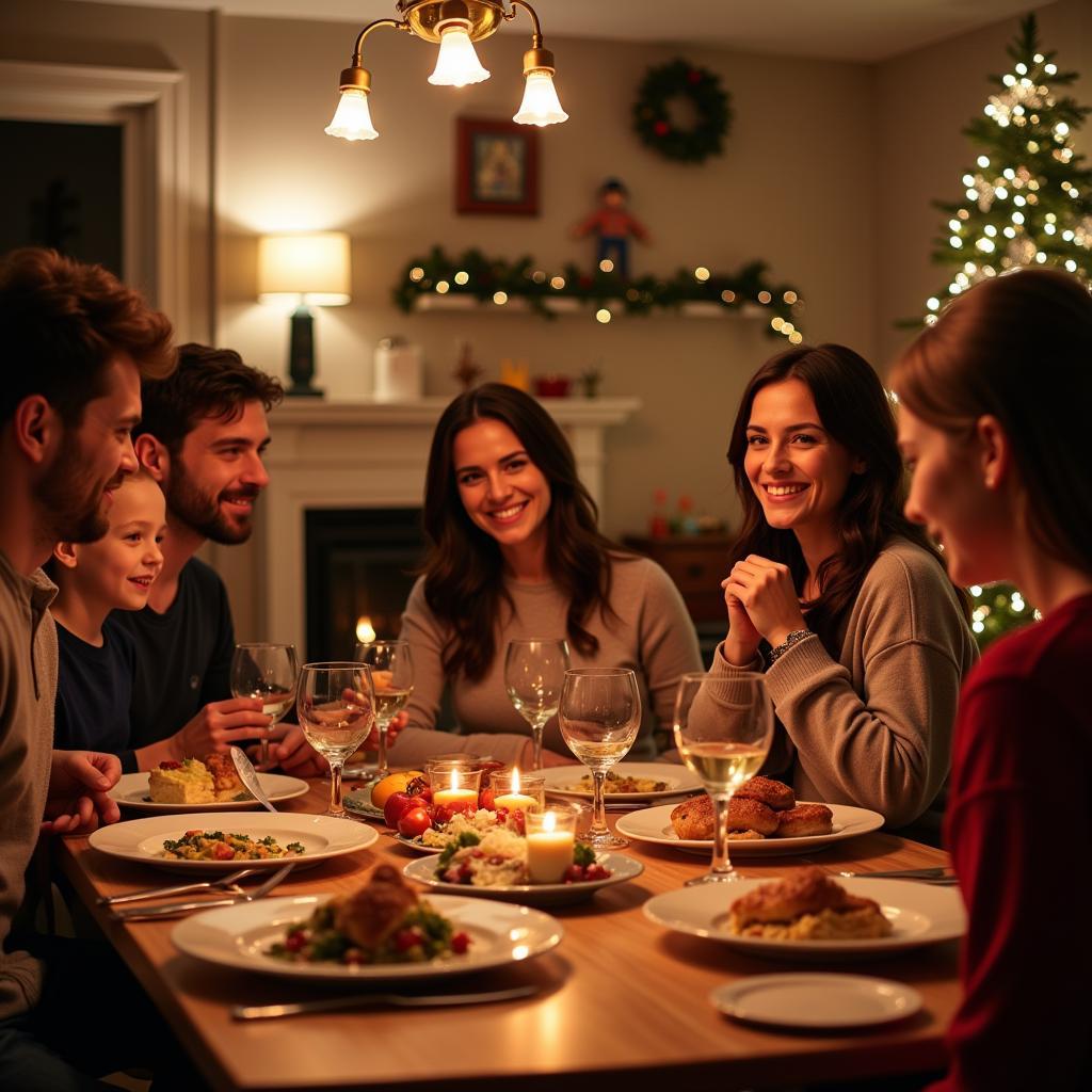 Family Enjoying Holiday Dinner in New Salisbury