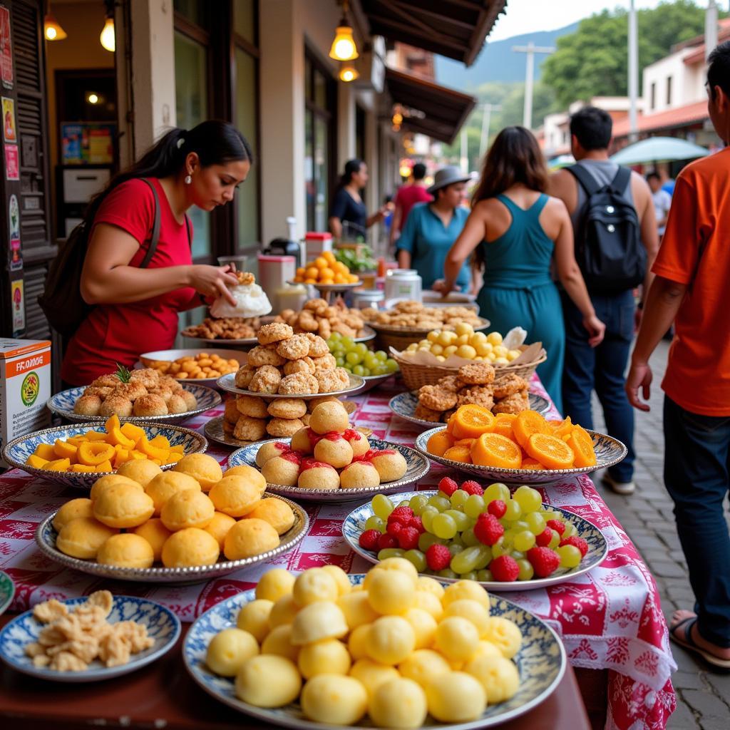 Honduran Street Food Vendor Selling Desserts