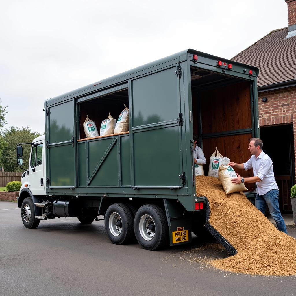 Horse Food Delivery Truck in Action