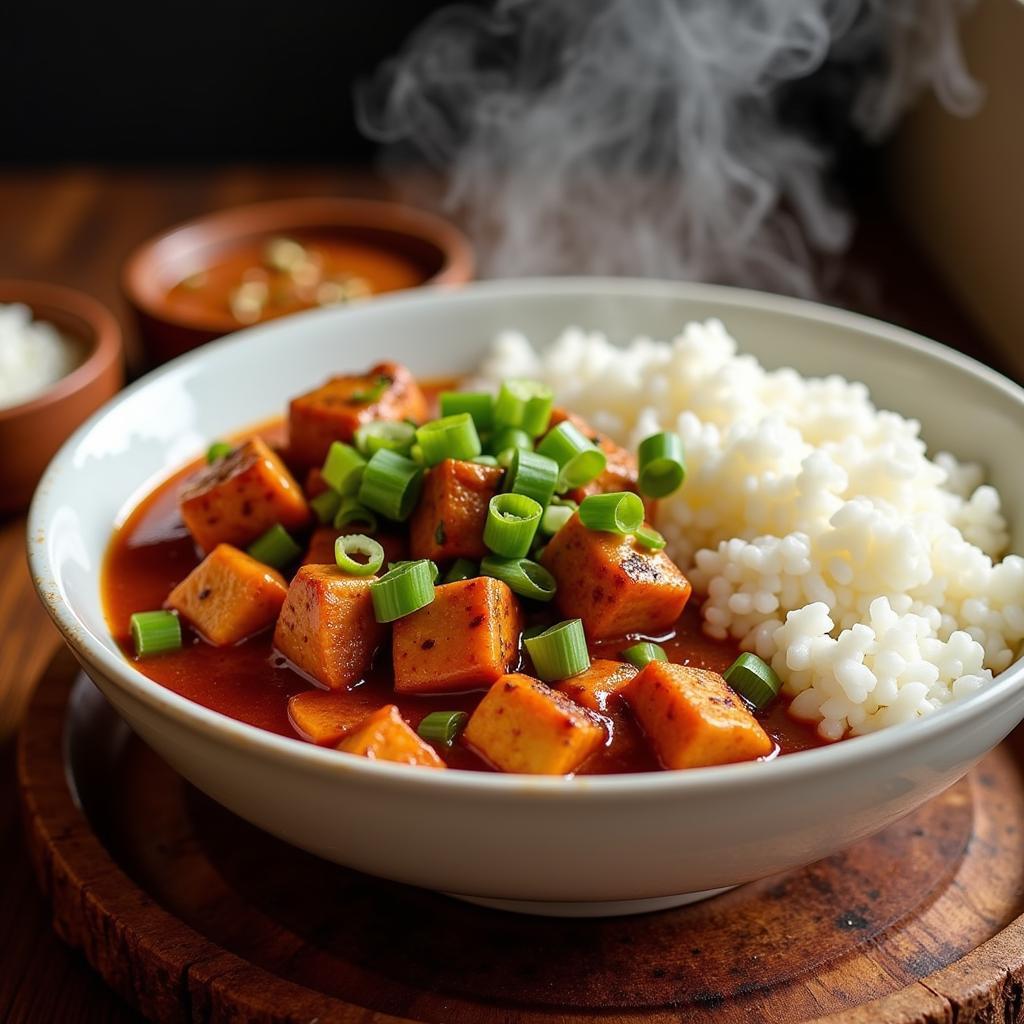 House Foods Mapo Tofu Served with Rice