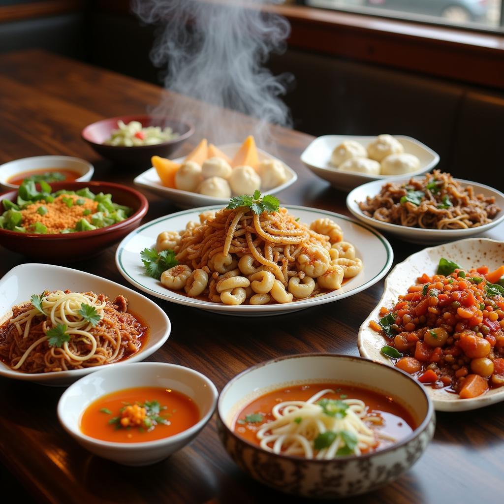 A variety of Chinese dishes in Independence, MO.