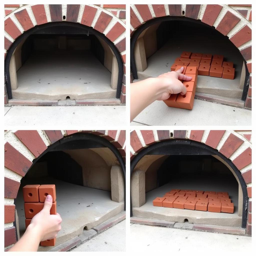 Installing Food Safe Fire Bricks in Pizza Oven