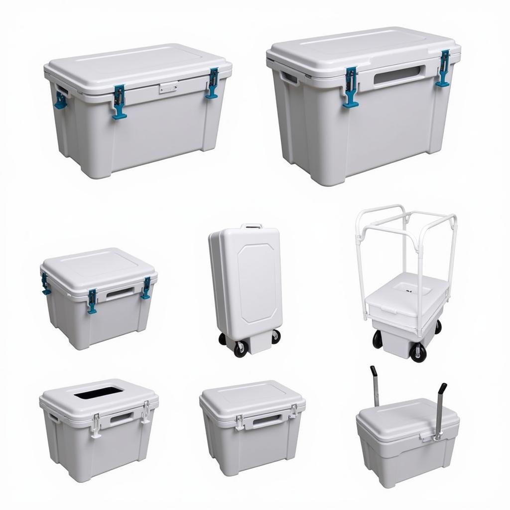 Various insulated catering food transport containers for safe food delivery