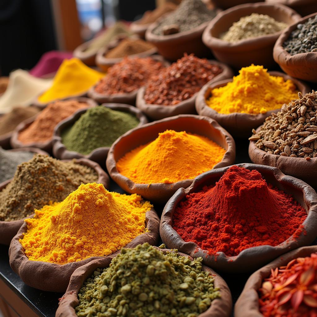 Colorful spices in an Iranian food store.