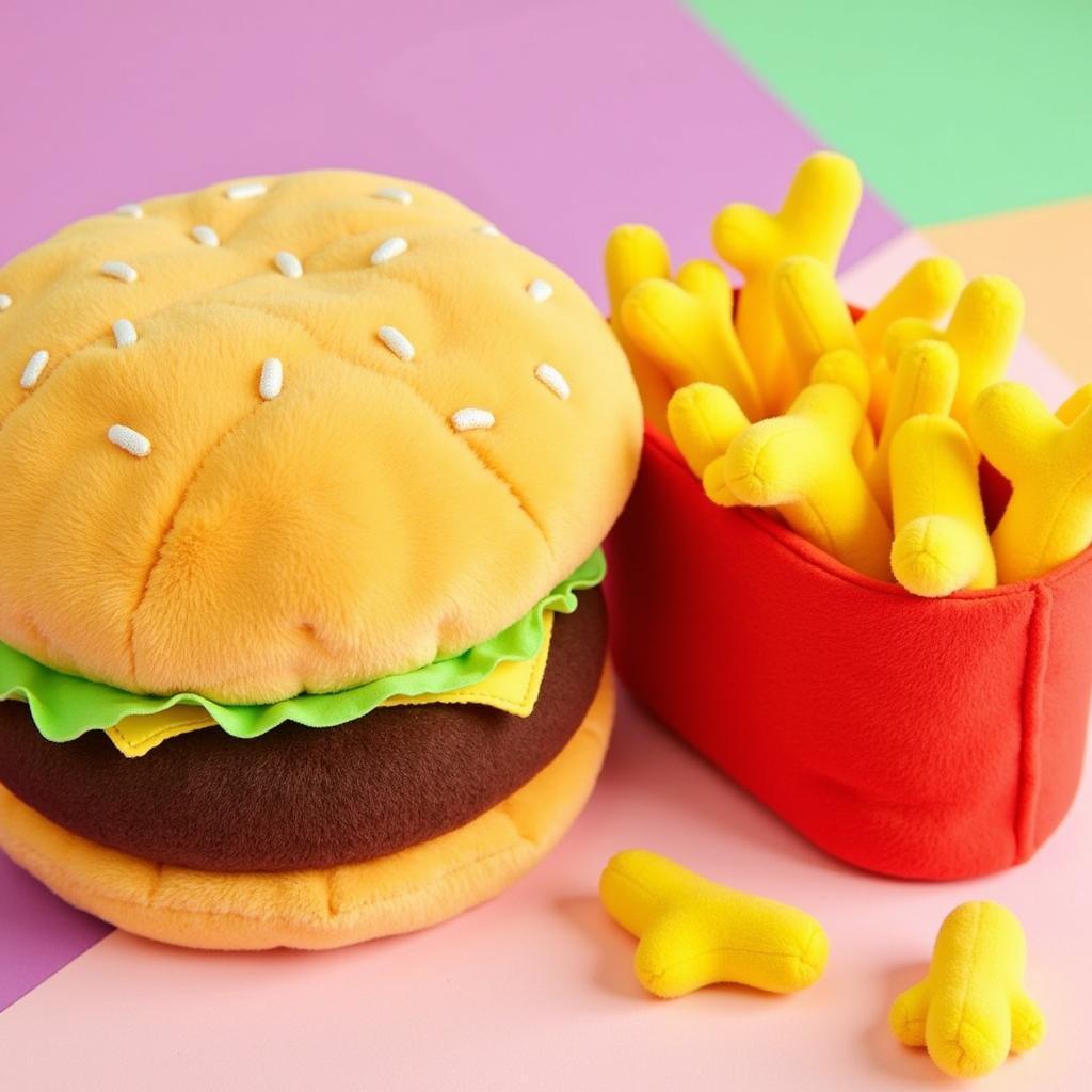 Cute Jellycat Burger and Fries Plushies