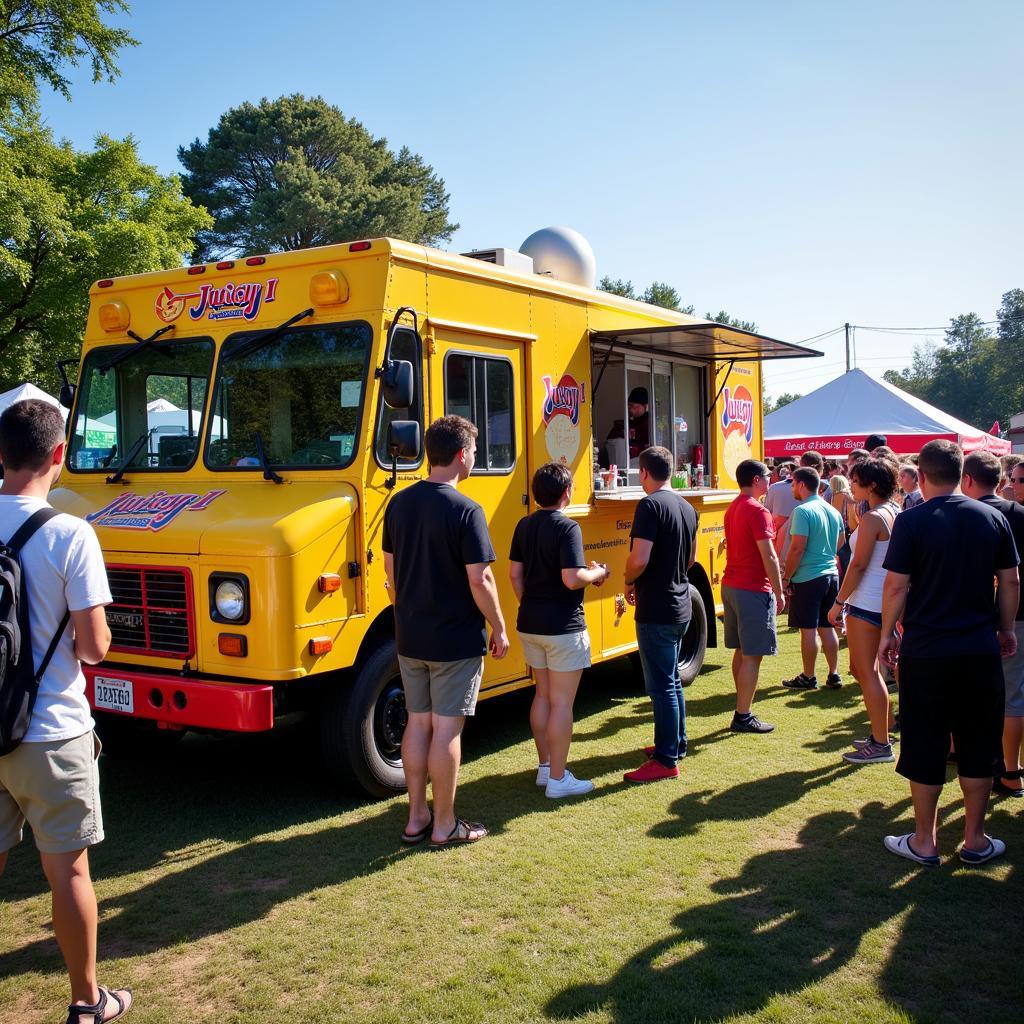 Juicy J Food Truck Serving Customers at a Local Event