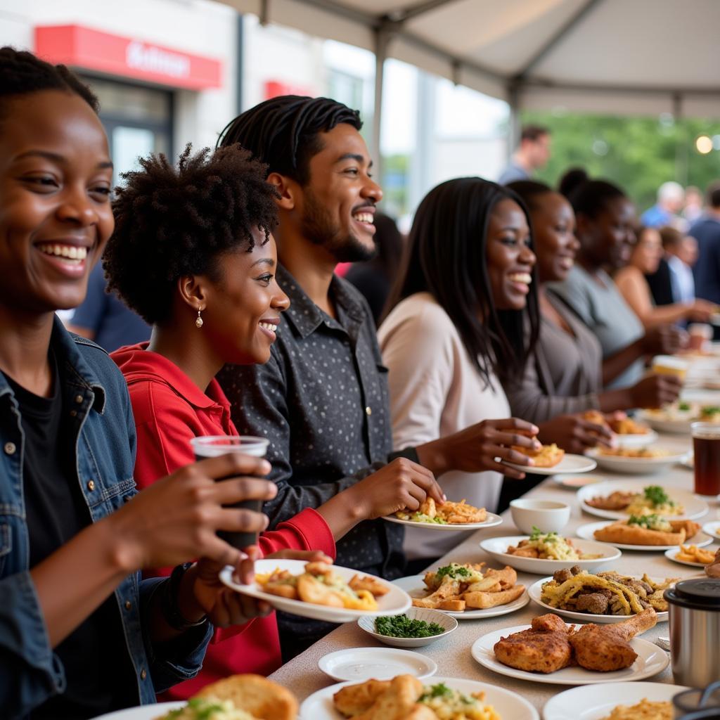 Crowd enjoying the Juneteenth Black Food Festival