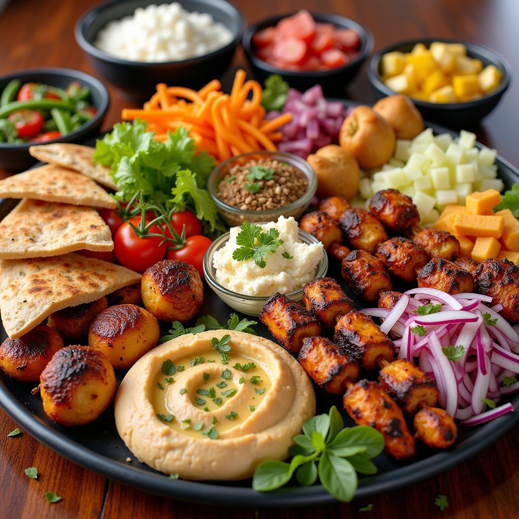 A Vibrant Platter of Kabob Land Mediterranean Food