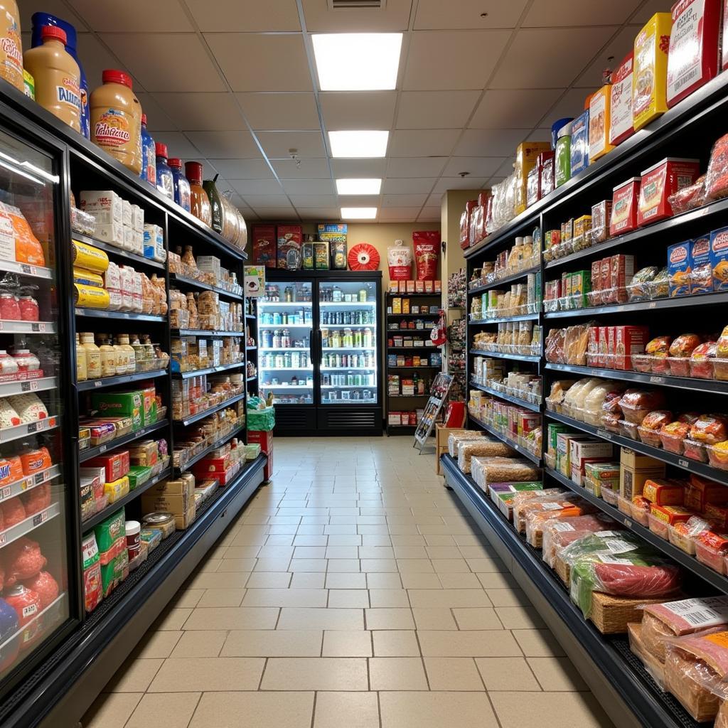 Shelves stocked with a wide array of kosher products in a Hartford, CT supermarket.