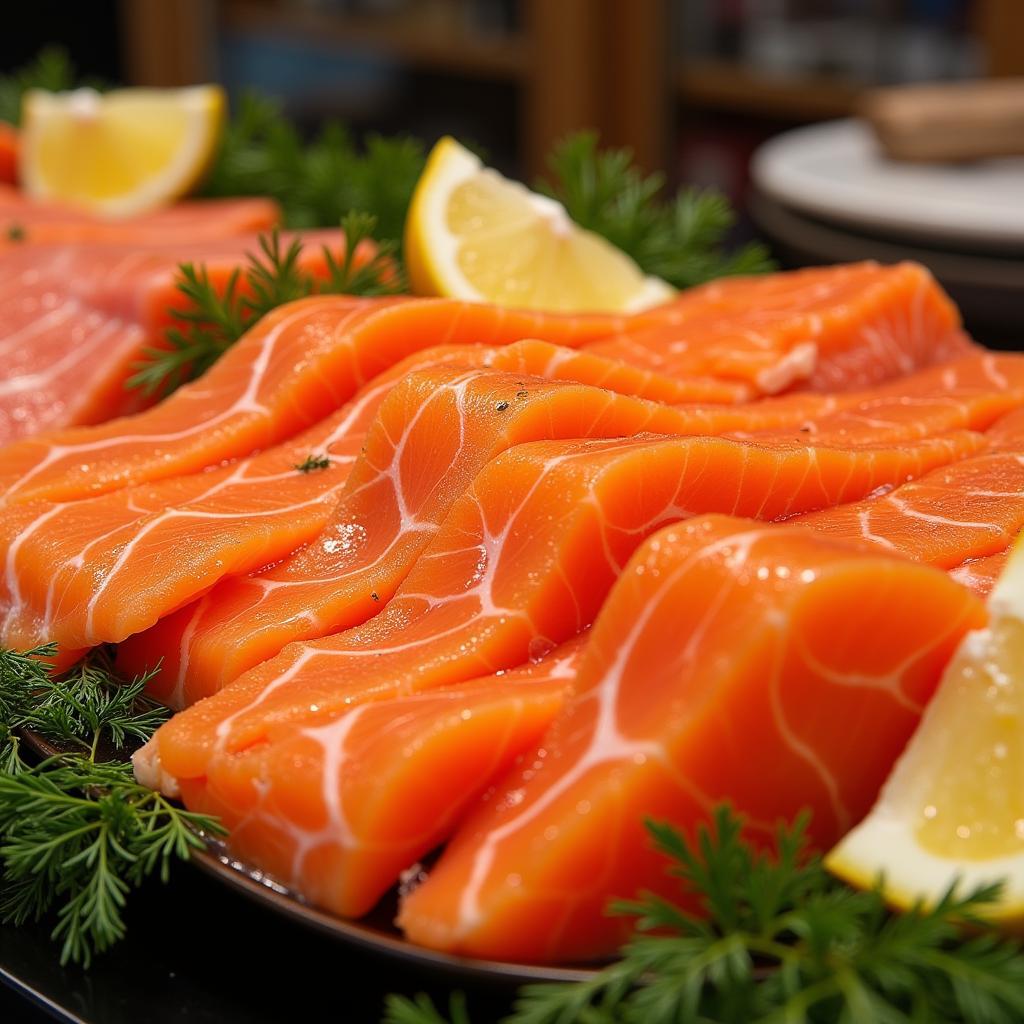 Kosher Scottish Salmon in a Glasgow Deli