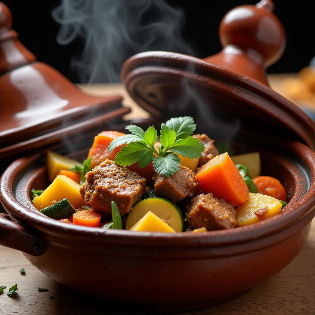 A steaming tagine of kosher Moroccan food.