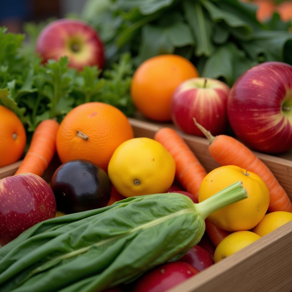 Fresh produce being offered at a mobile food pantry in Lansing, Michigan.