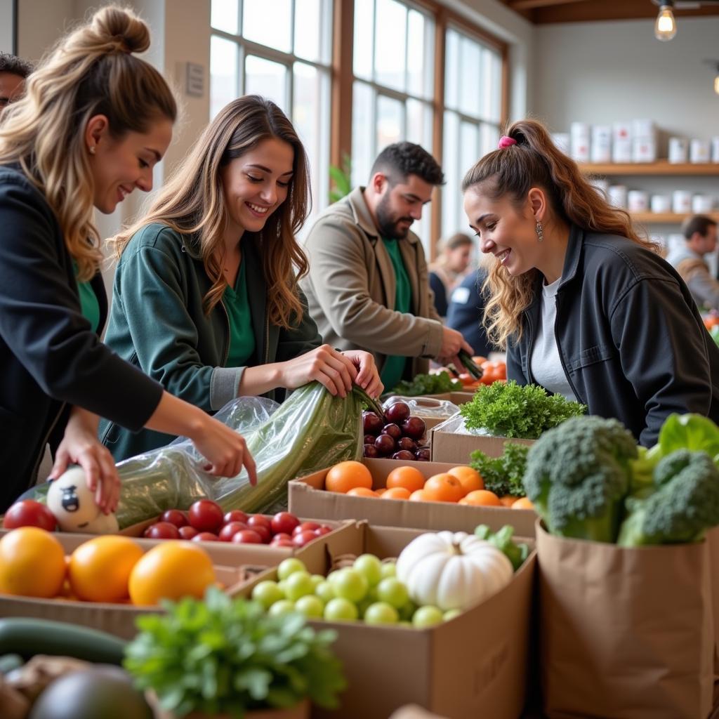 Volunteers Helping Families at a LaPorte Food Pantry