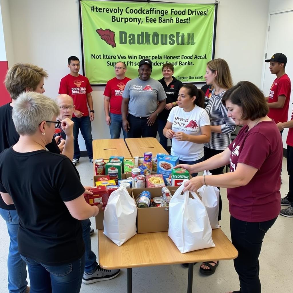 Community members participating in a food drive in Largo, FL