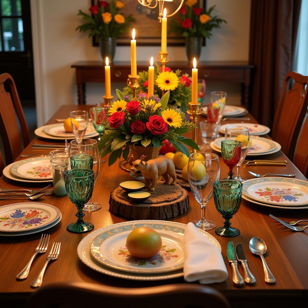 A festive leap year table setting.