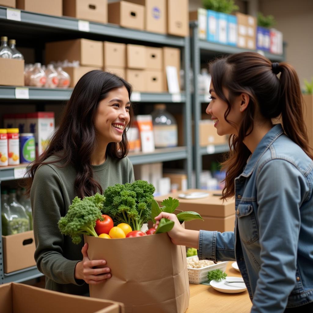 Client Receiving Food at Liberty Food Pantry