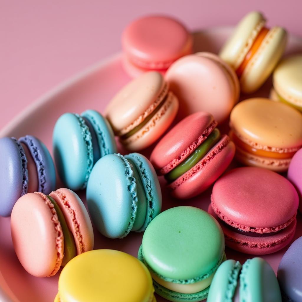 Different macaron colors using quality food coloring.