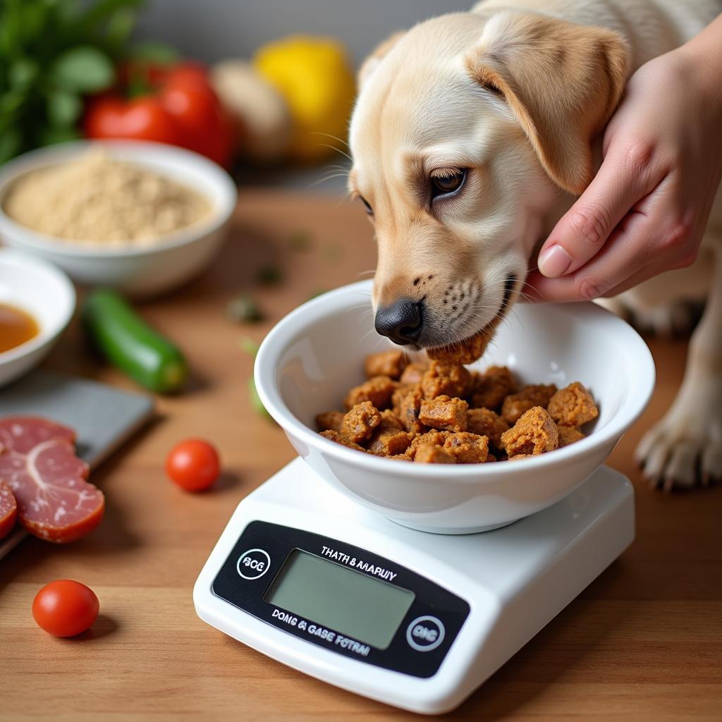 Measuring Home Food Portions for a Labrador Puppy