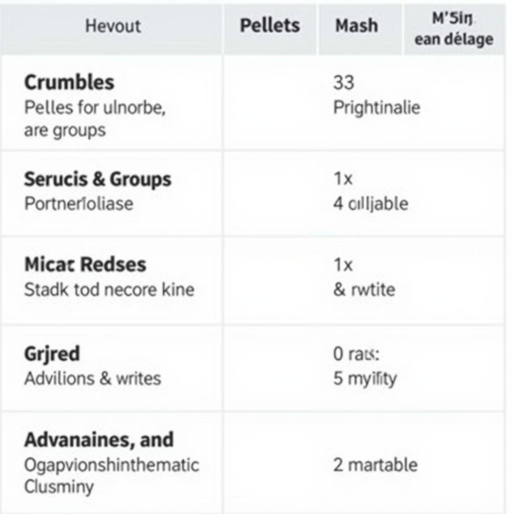 Comparison of Crumbles, Pellets and Mash