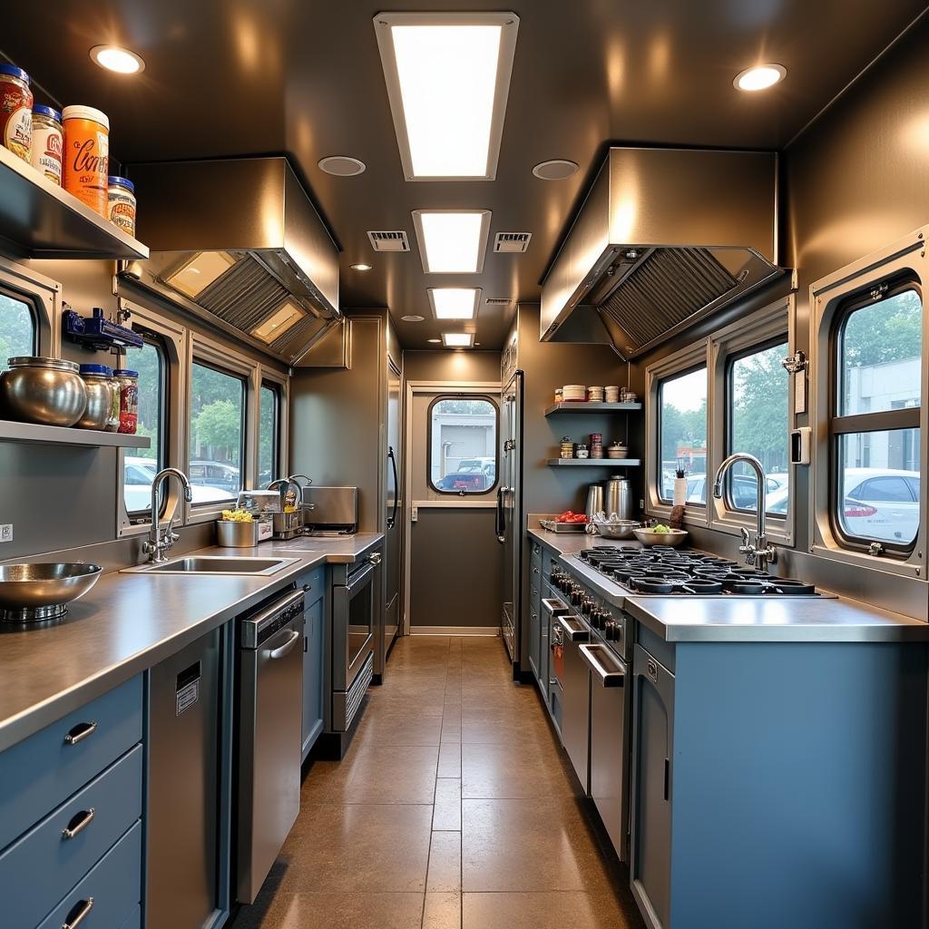 Inside a Medium-Sized Food Truck