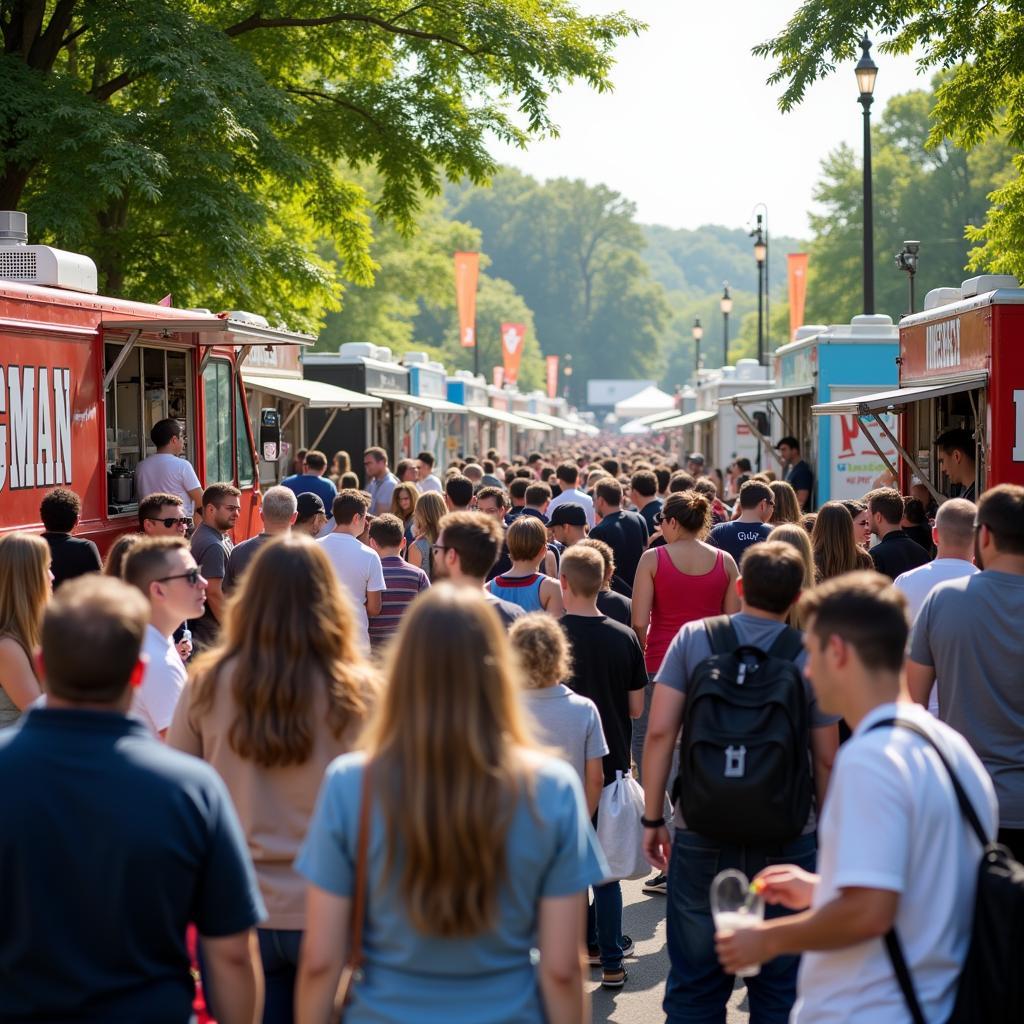 Crowds enjoying the Mercer County Food Truck Festival