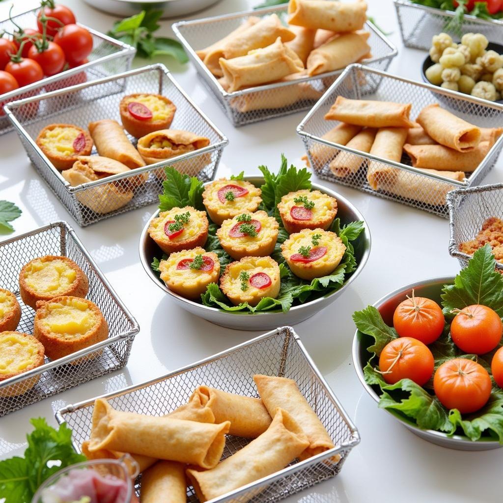 Elegant Metal Baskets with Assorted Appetizers