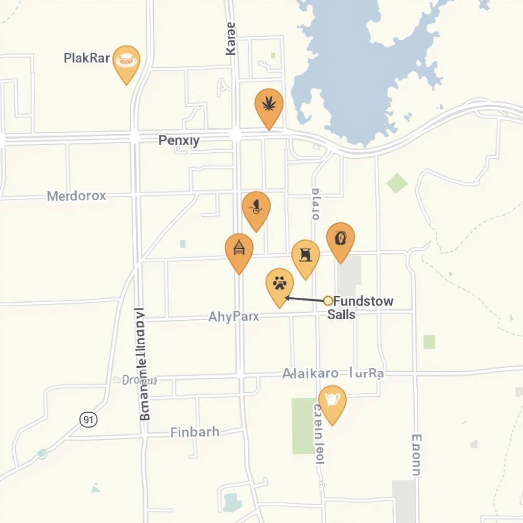 Map of Michigan City food pantries showing their locations and surrounding areas.