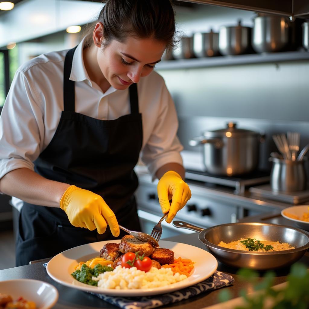 Michigan food handler preparing food