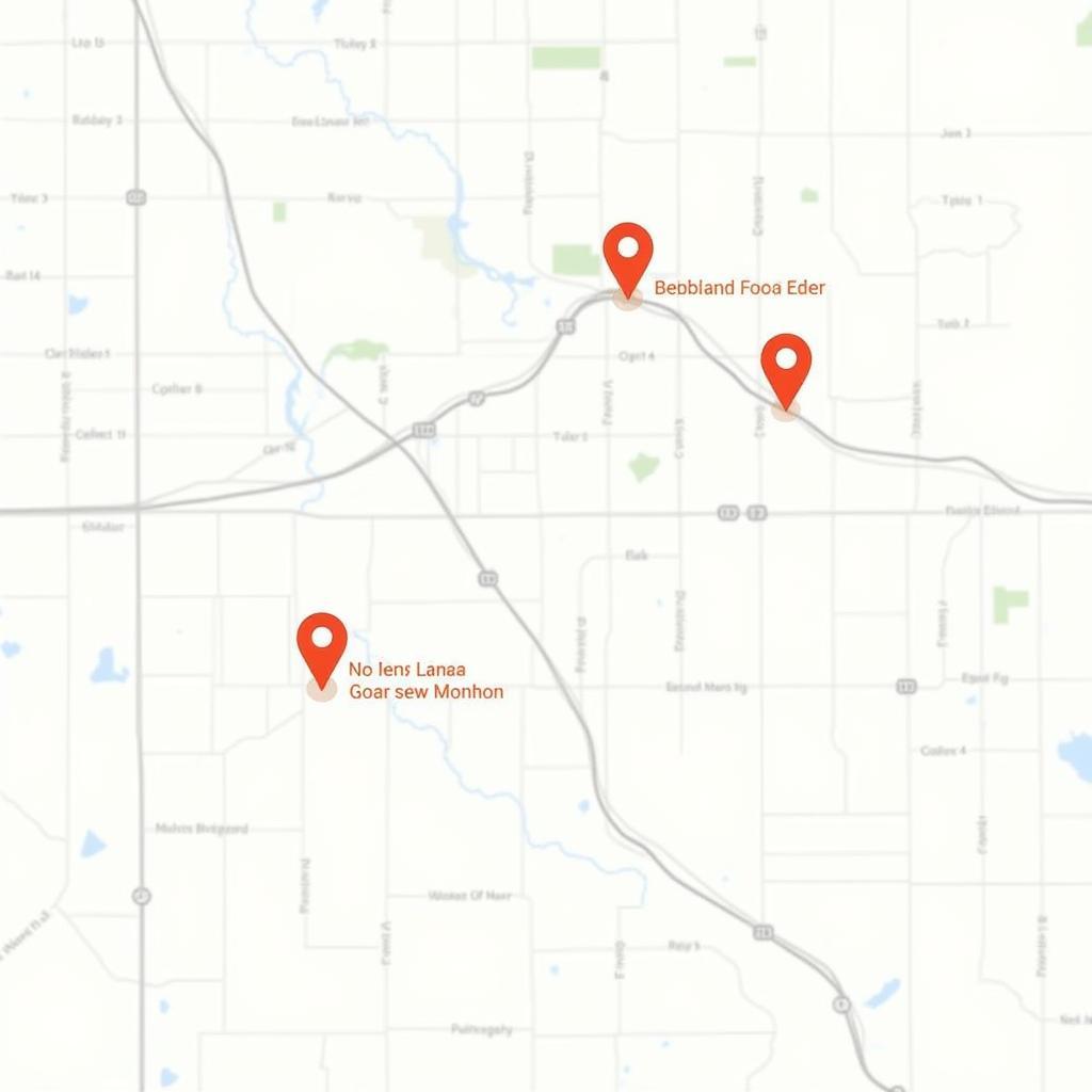 Map of Middleton highlighting food bank locations