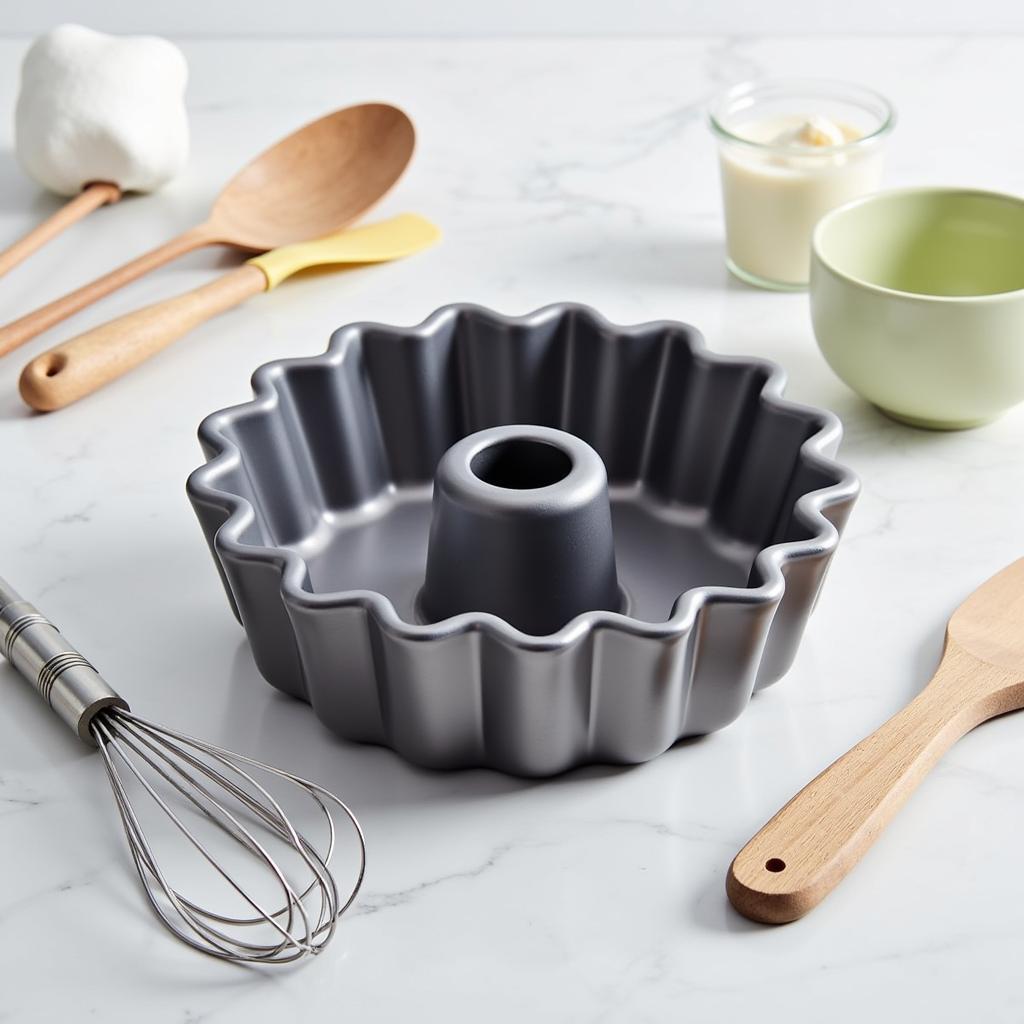 Mini angel food cake pan with removable bottom for single-serve desserts