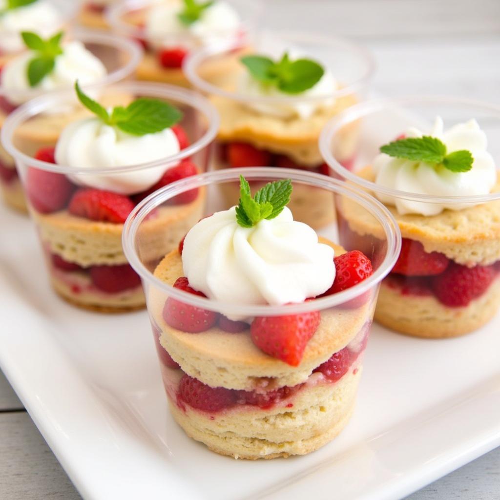 Mini Strawberry Shortcake Cups in Clear Plastic Cups