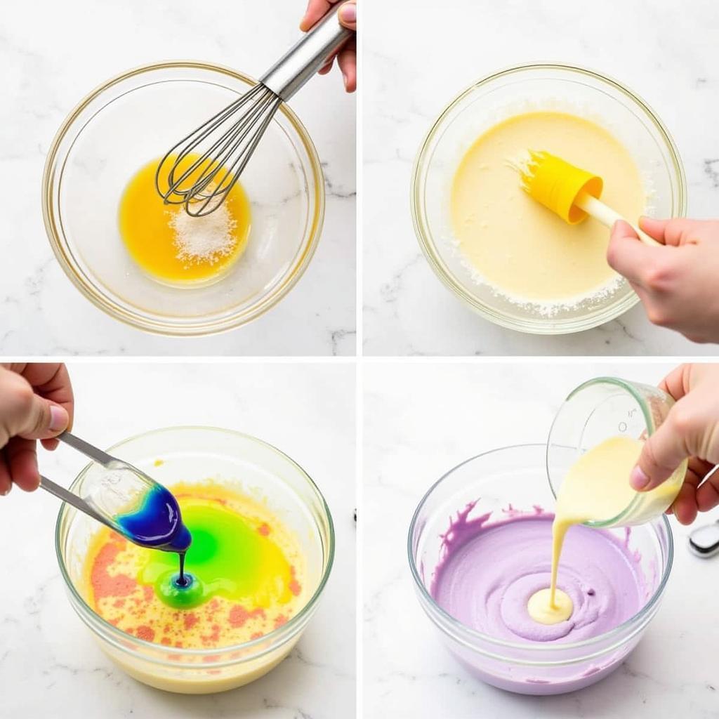 Mixing Food Color Powder with Liquid