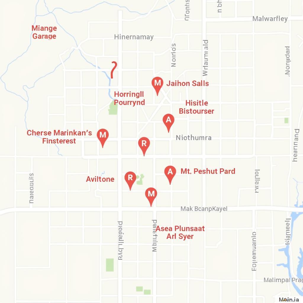 Map of Chinese restaurants in Mt Pleasant MI