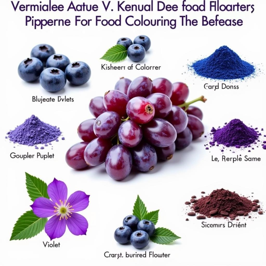 Natural ingredients used to create violet food colouring.