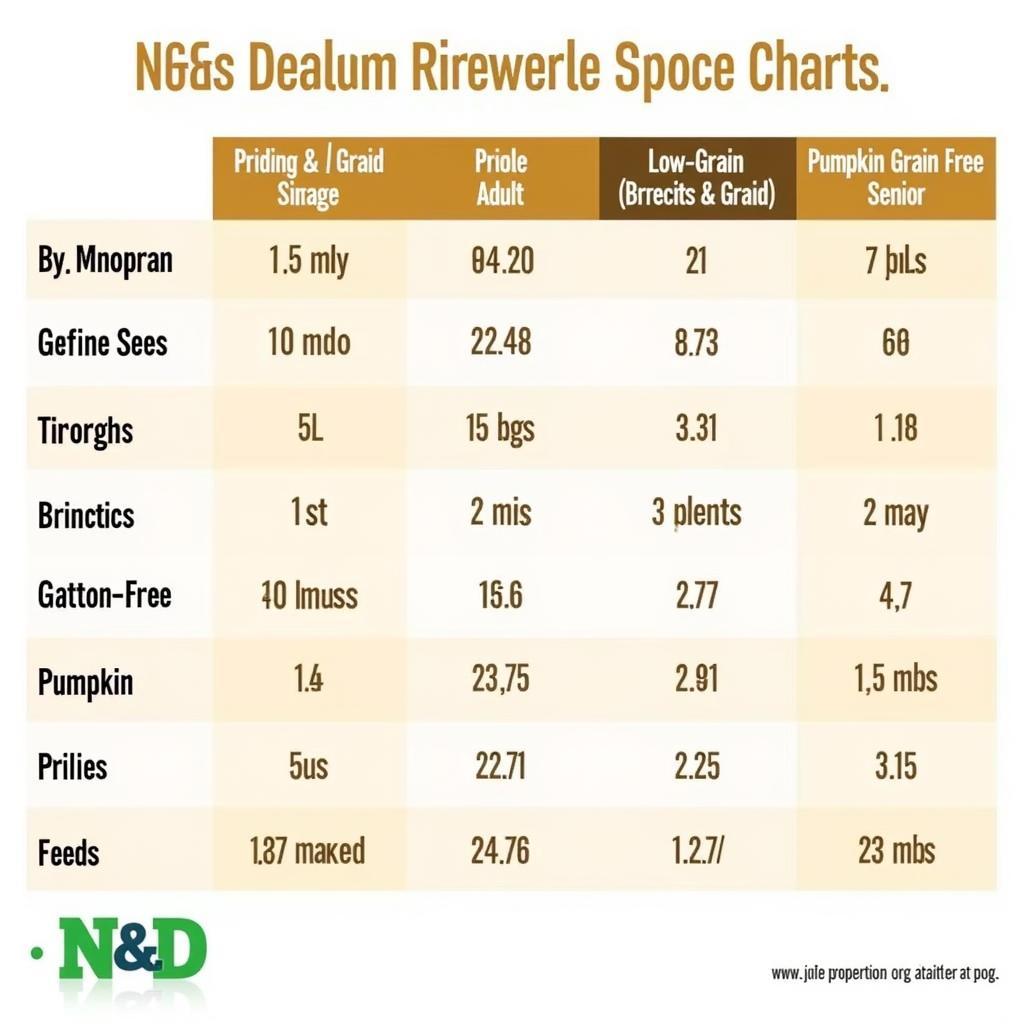 N&D Dog Food Feeding Chart