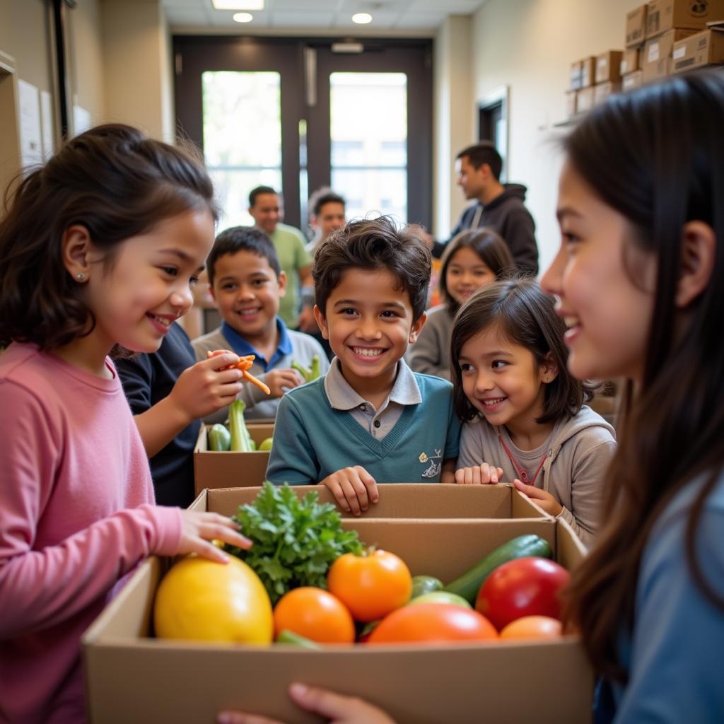 Families receiving food assistance at the New Life Food Pantry