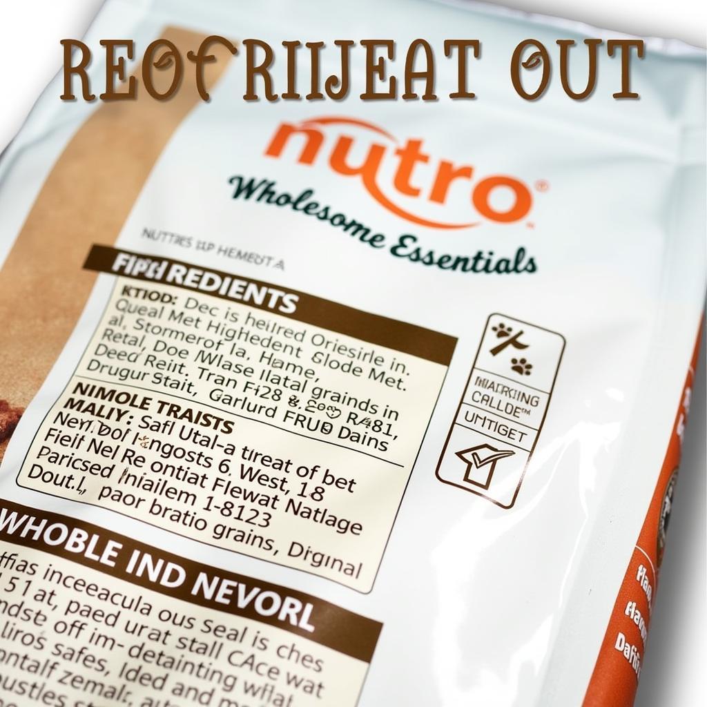 Nutro Wholesome Essentials Ingredients List