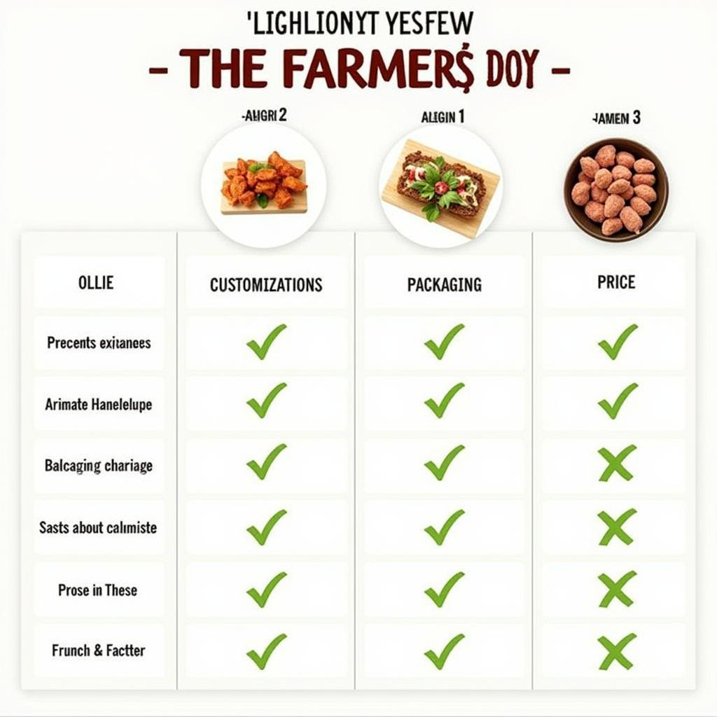 Ollie vs. Farmers Dog Food Comparison Chart