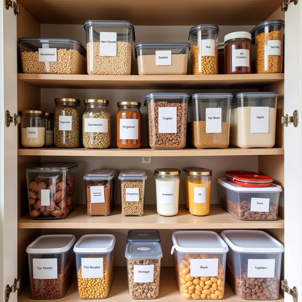 Organized Pantry with Proper Food Storage