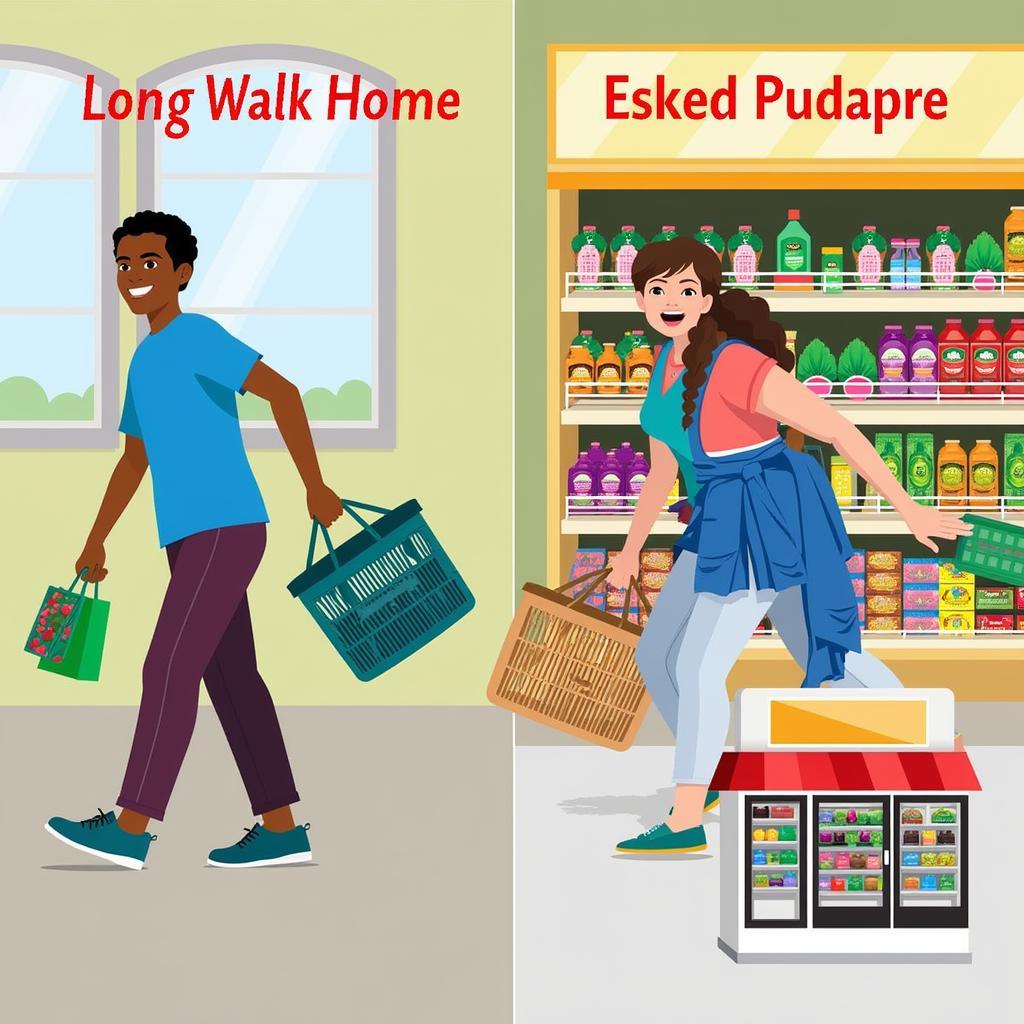 Image depicting various food barriers such as lack of transportation, high food costs, and limited healthy options.