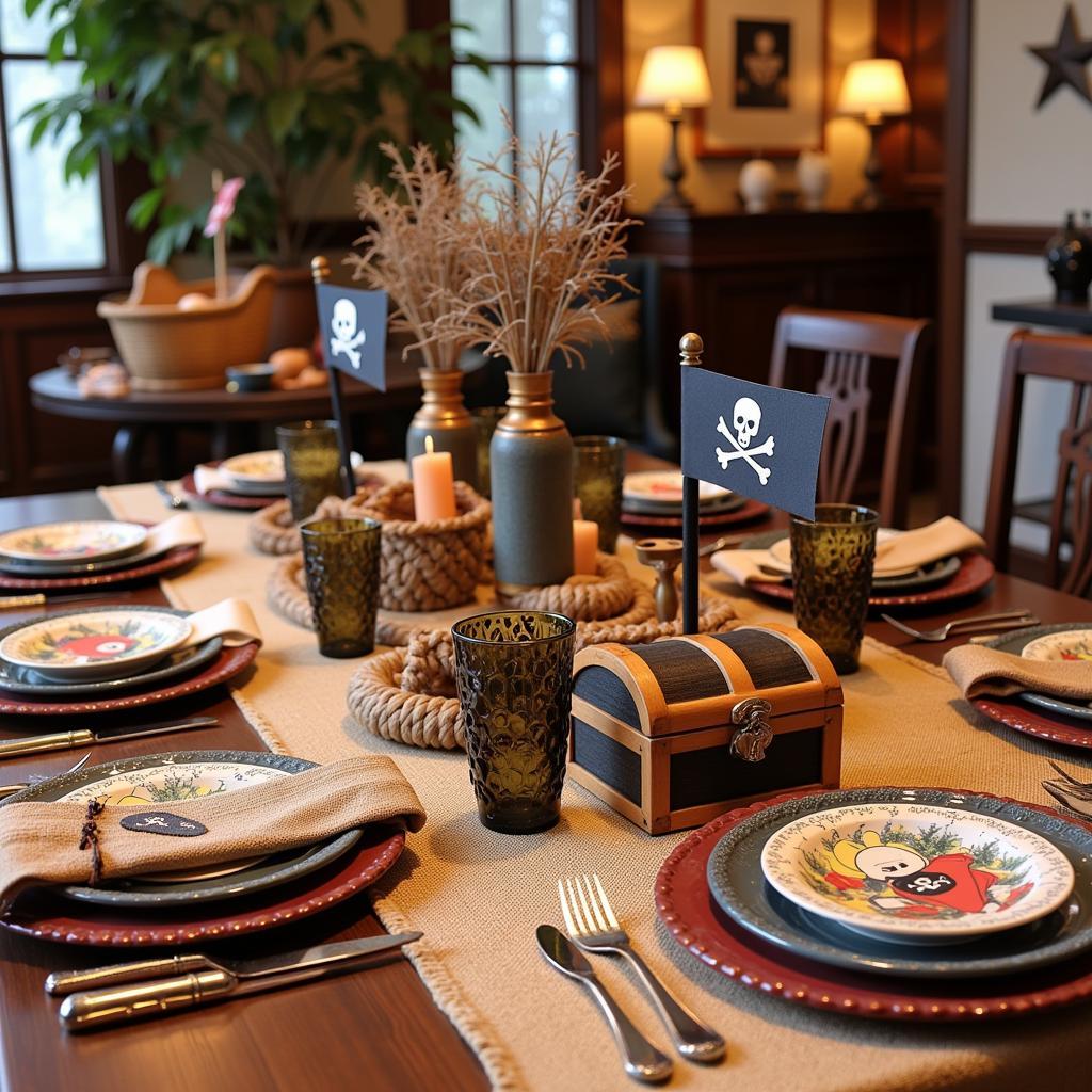 Pirate Themed Party Table Setting