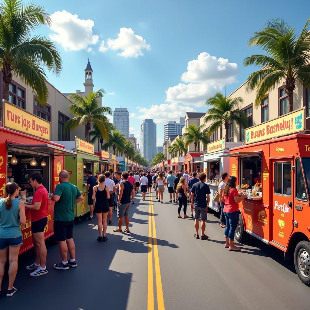 Diverse Food Truck Offerings in Playa District