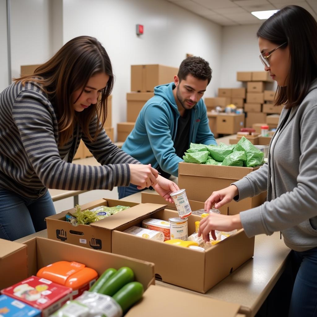 Volunteers Sorting and Distributing Food at a Port Townsend Food Bank