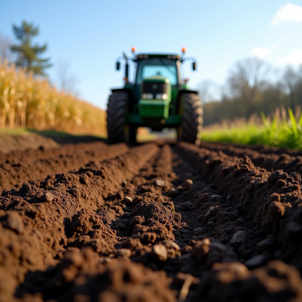 Tilling the soil for a corn food plot