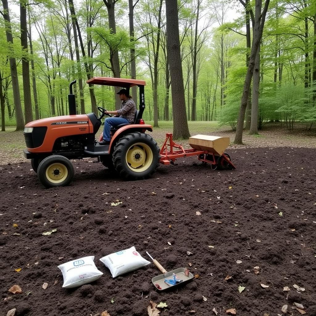 Preparing the ground for planting a food plot