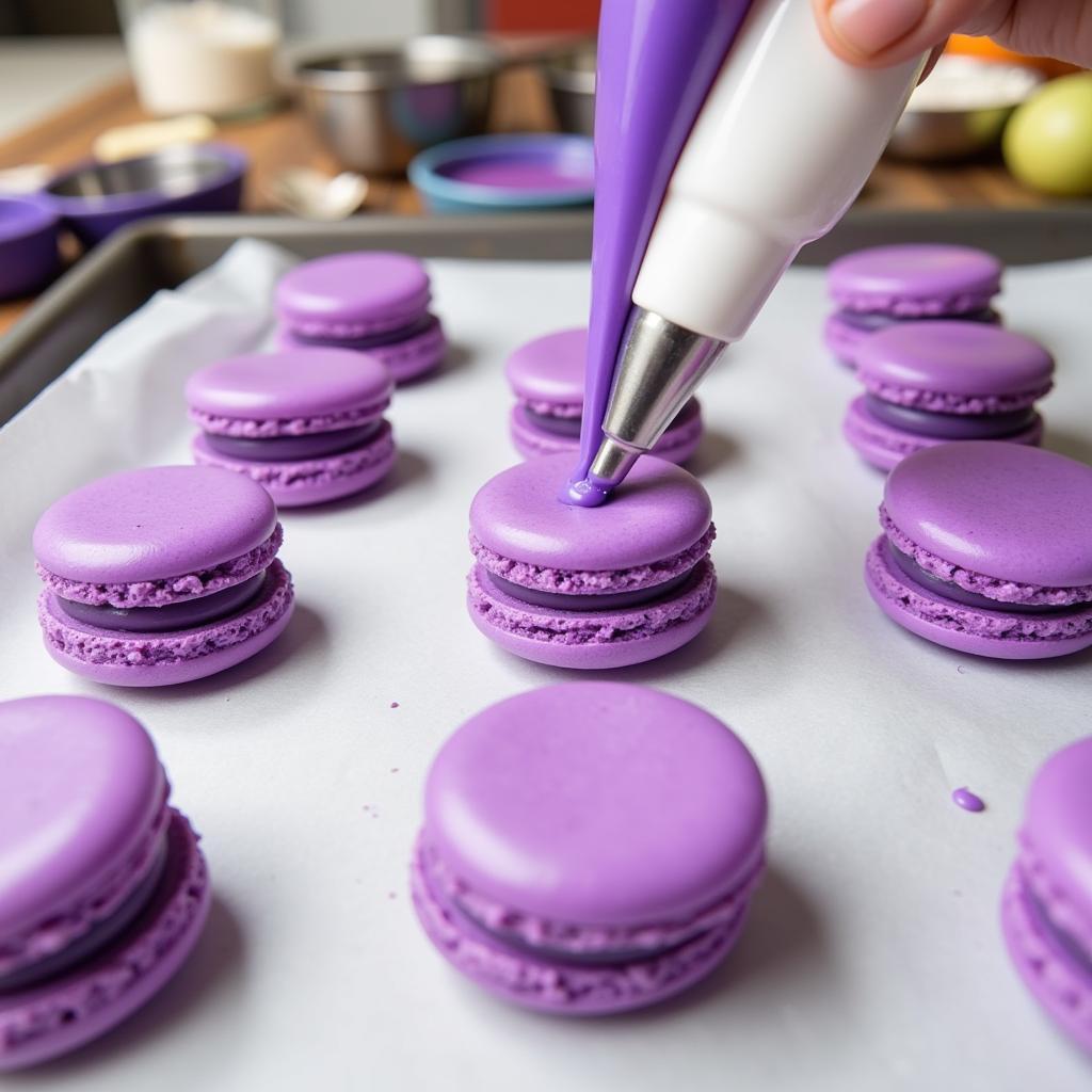 Purple Food Gel in Macarons