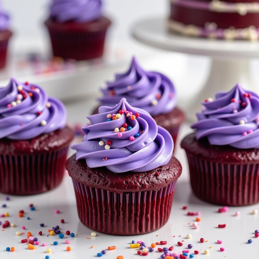 Purple Velvet Cupcakes with Purple Frosting