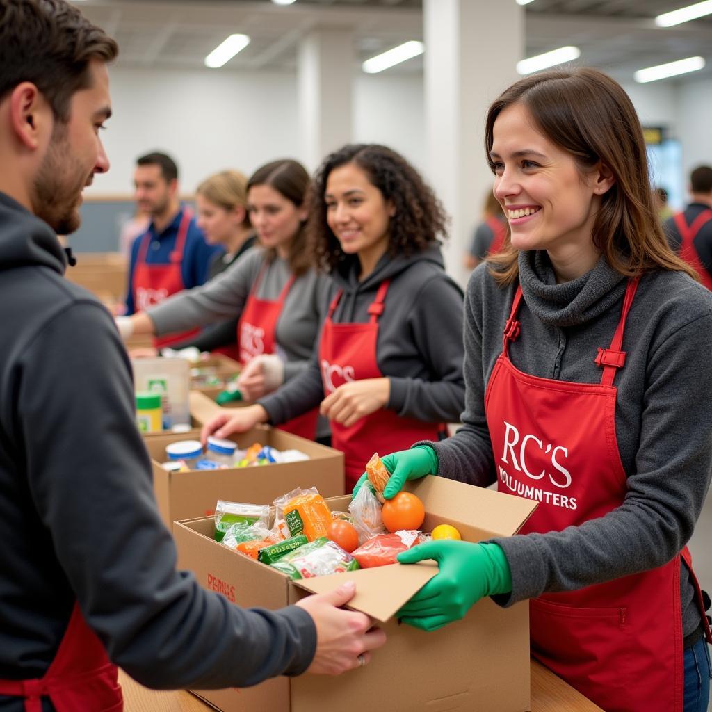 Volunteers at an RCS Food Pantry Helping Families