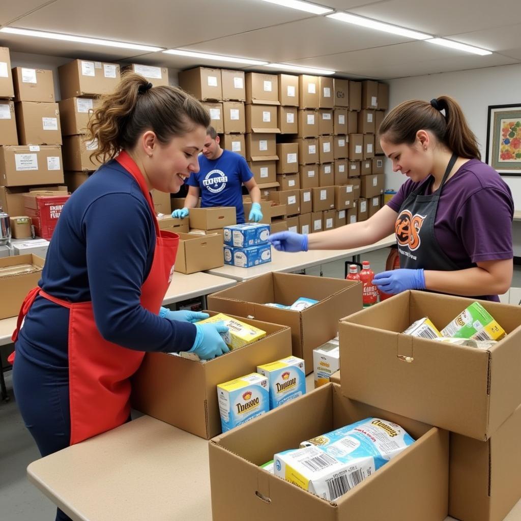 Volunteers Sorting Food at a Richmond, Indiana Food Bank